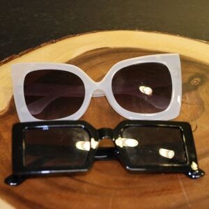 Stylish Black and White Sunglasses Duo